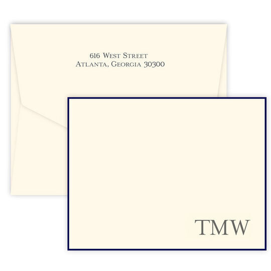 Triple Thick Cristobal Initials Flat Note Cards